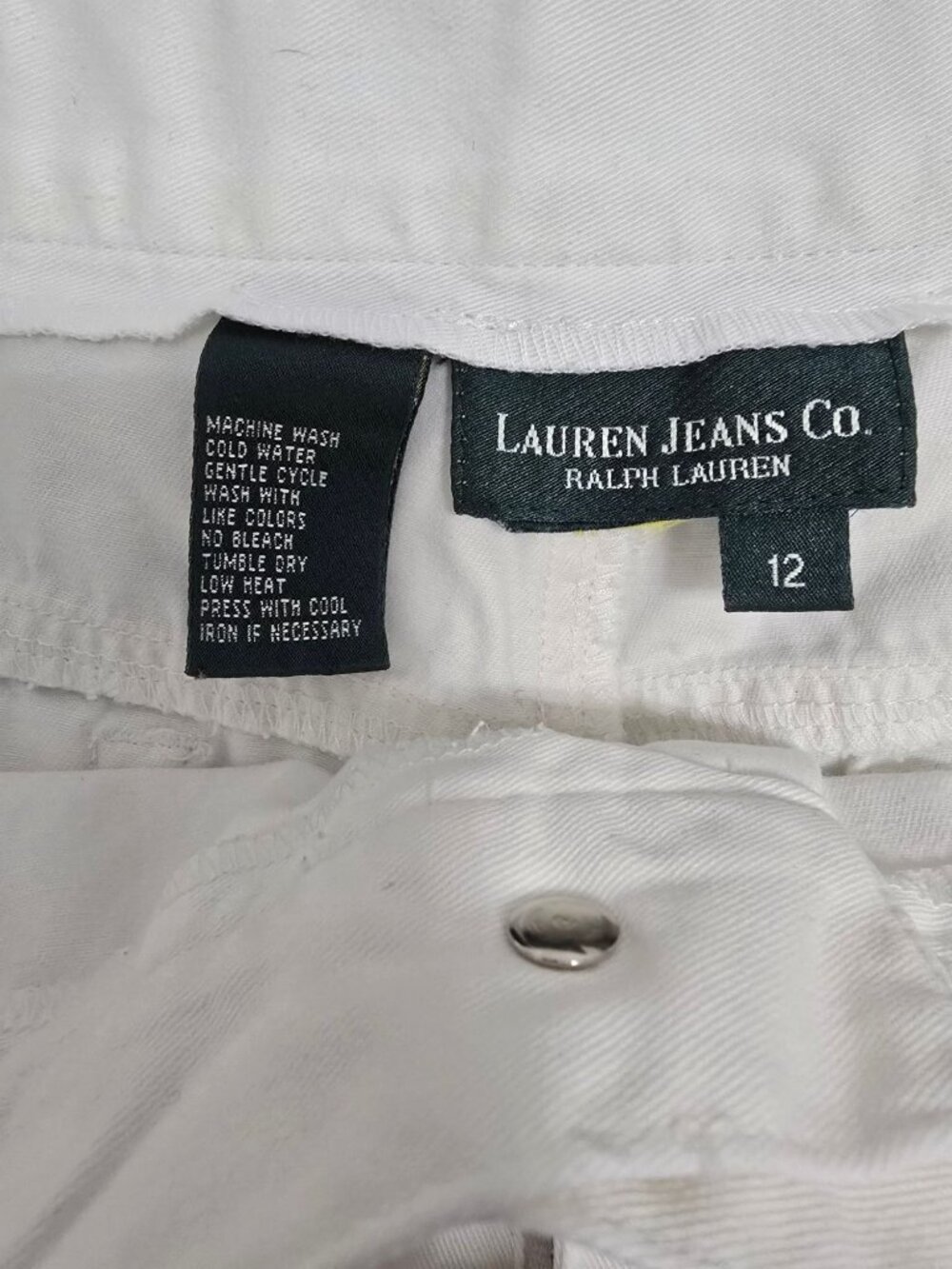 Ralph Lauren Jean Co, White Straight-Leg Denim Jeans Capri Women's Size 12 - Picture 6 of 6